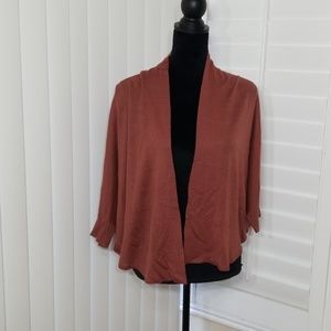 EILEEN Fisher short oval copper cardigan